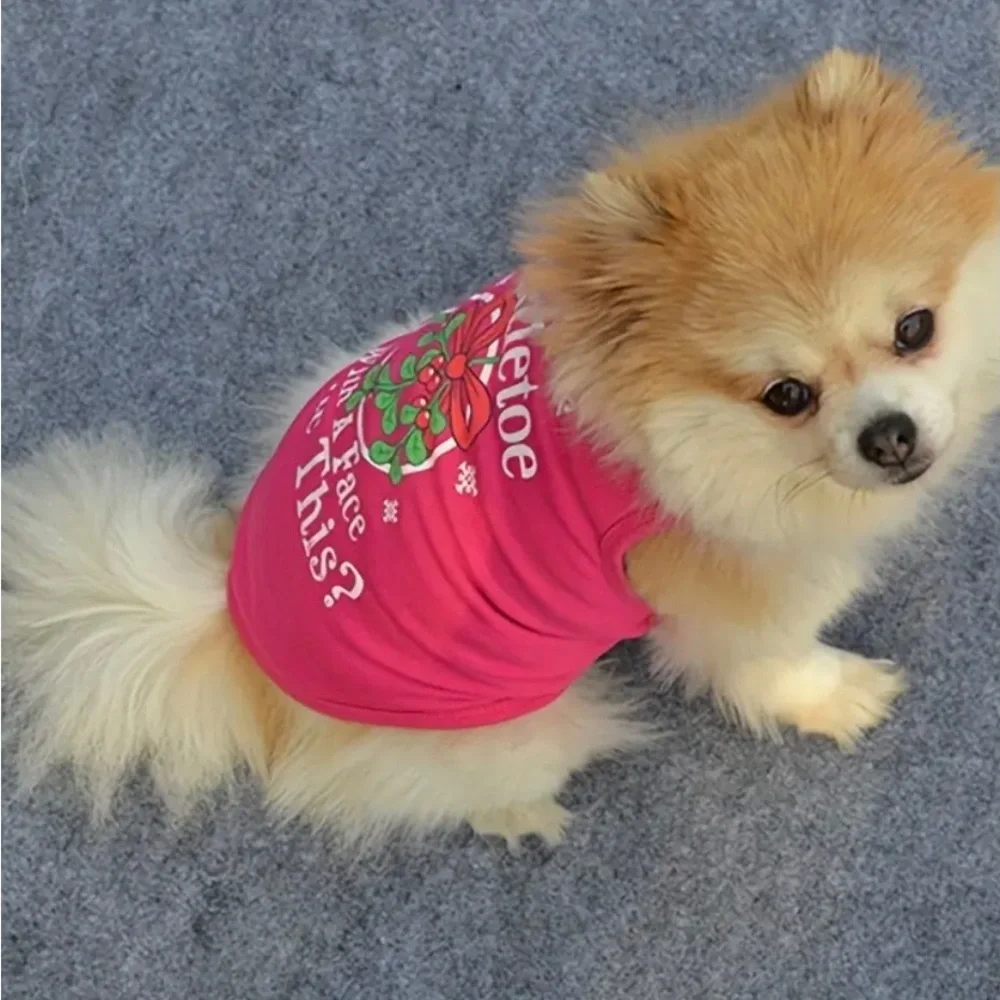 Who Needs Mistletoe With A Face Like This Pink Christmas Dog Shirt